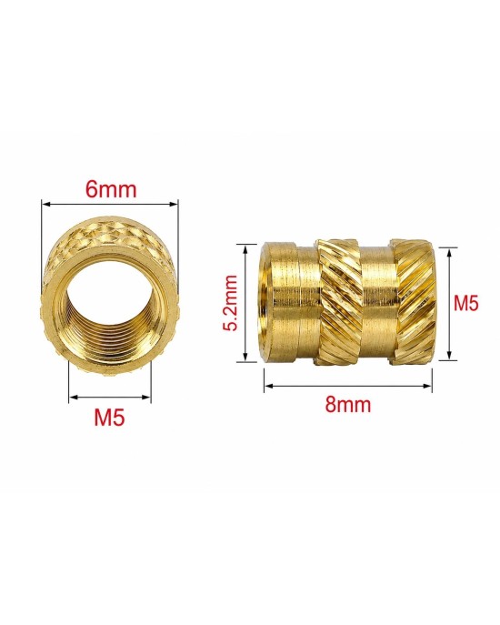 Mosiężny gwint - insert do druku 3D M5 10szt