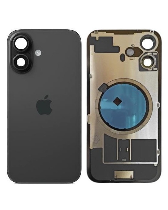Klapka Plecki Tył iPhone 16 Black z Ramką i Magnesami